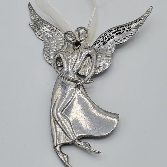 Cannon Falls Pewter Angel Best Thing in Life Audrey Hepburn Quote Ornament - Picture 7 of 8